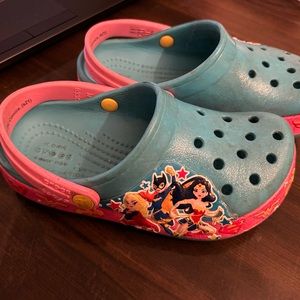 Girls super girls crocs size 11